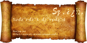 Szórát Árpád névjegykártya