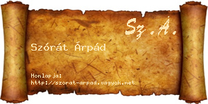 Szórát Árpád névjegykártya